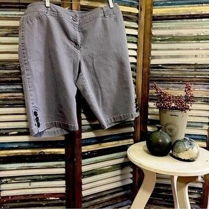 Tribal Studio long gray shorts w/3 button detail @ hemline. Size 12. Like new.